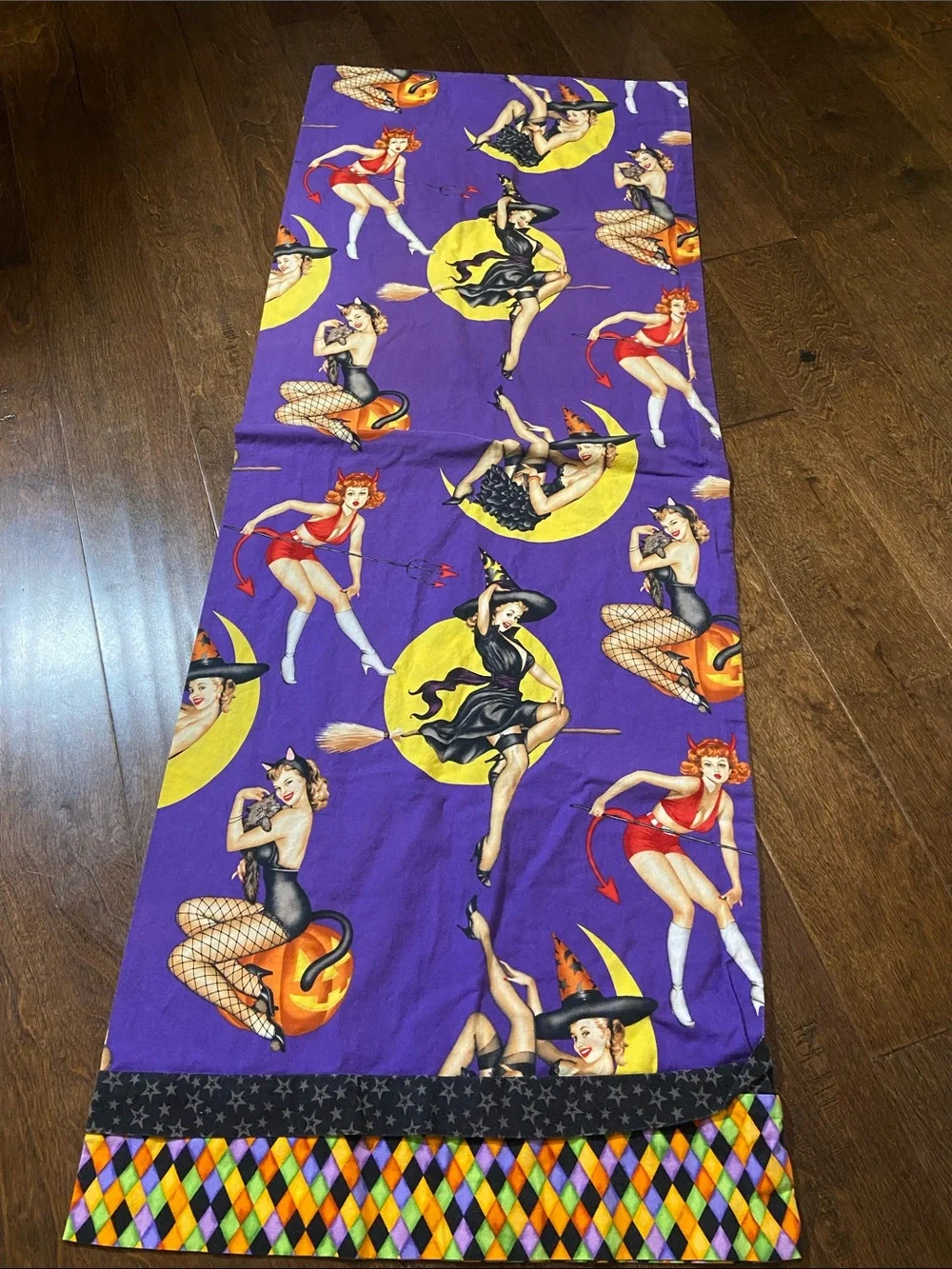 Handmade Halloween Spooky witches pillowcase long 53”
